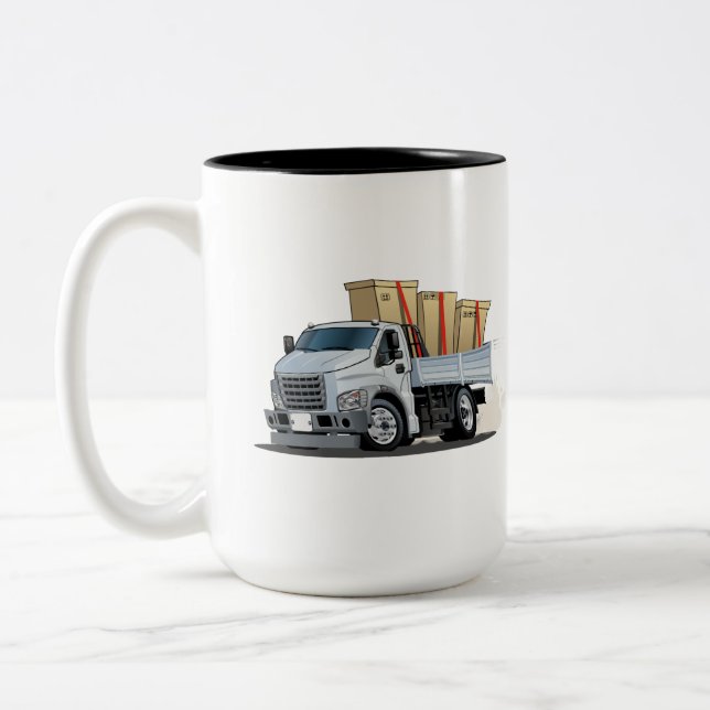 Cartoon truck Two-Tone coffee mug (Left)