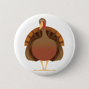 Cartoon Turkey 6 Cm Round Badge
