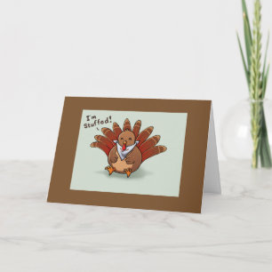 CARTOON TURKEY IS STUFFED WITH LOVE FOR "YOU" HOLIDAY CARD