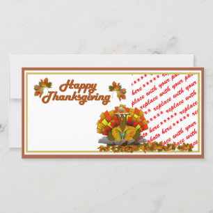 Cartoon Turkey Tourist  Photo Frame Holiday Card