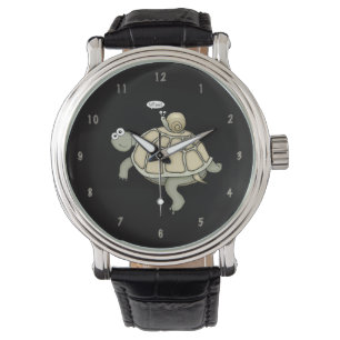 Cartoon turtle and snail "Whee!" watch