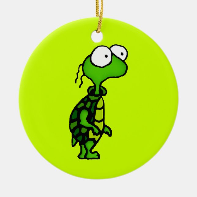 Cartoon Turtle Ceramic Tree Decoration (Front)