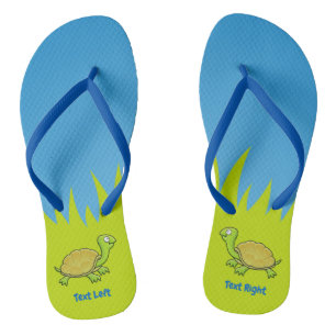 Cartoon Turtle Flip Flops