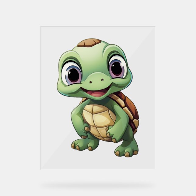 Cartoon turtle illustration  acrylic sign (Front)