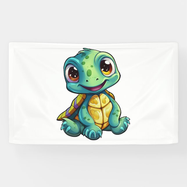 Cartoon turtle illustration            banner (Horizontal)