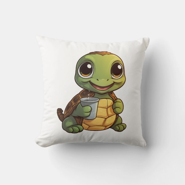 Cartoon turtle illustration Copy Copy Copy Copy Co Cushion (Front)
