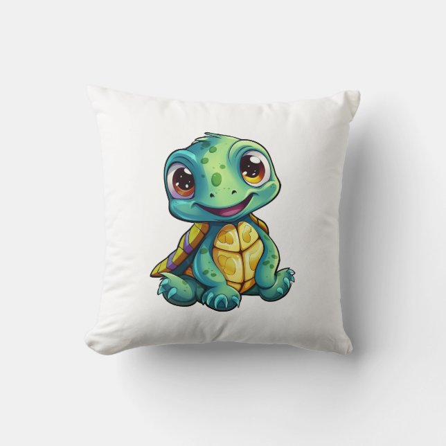 Cartoon turtle illustration cushion (Front)