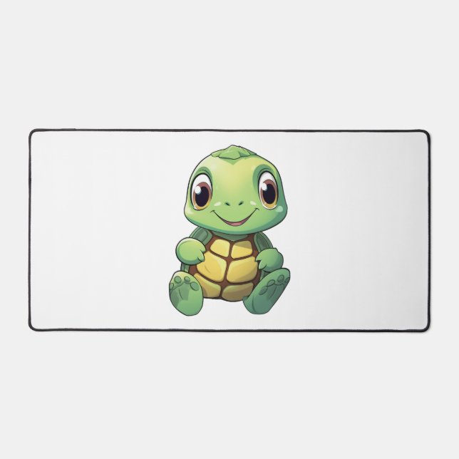 Cartoon turtle illustration desk mat (Front)