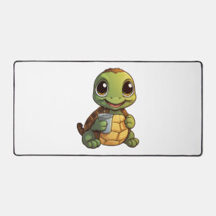 Cartoon turtle illustration desk mat