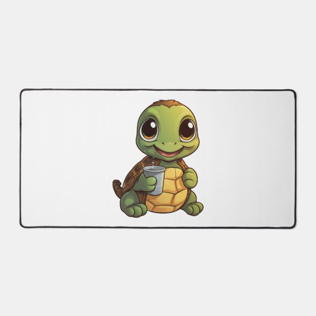 Cartoon turtle illustration                desk mat (Front)
