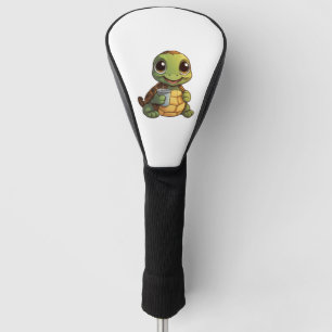 Cartoon turtle illustration golf head cover
