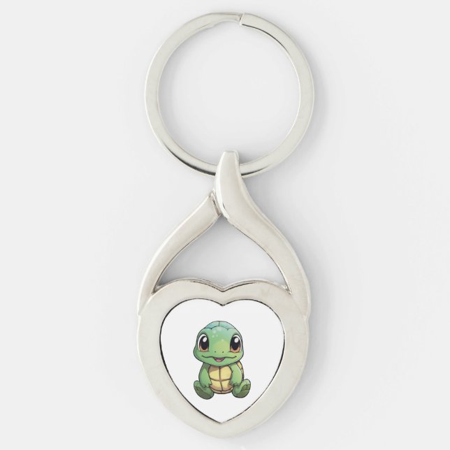 Cartoon turtle illustration           key ring (Front)