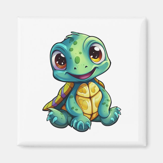 Cartoon turtle illustration magnet (Front)