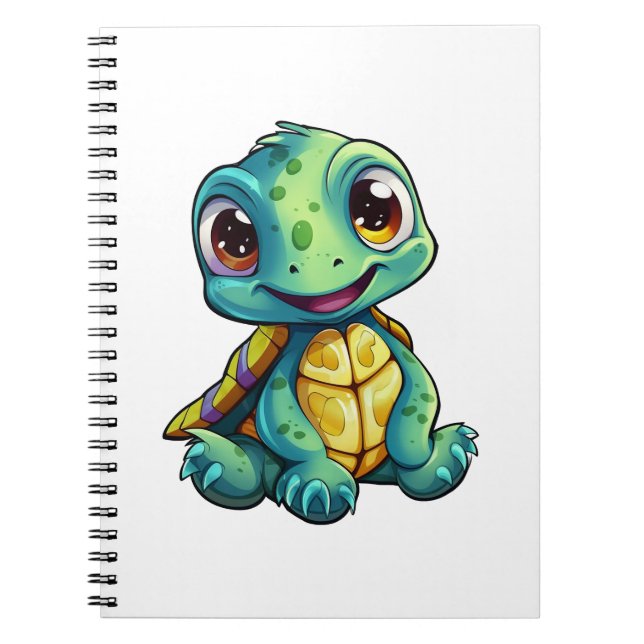 Cartoon turtle illustration notebook (Front)