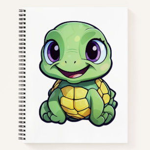Cartoon turtle illustration notebook