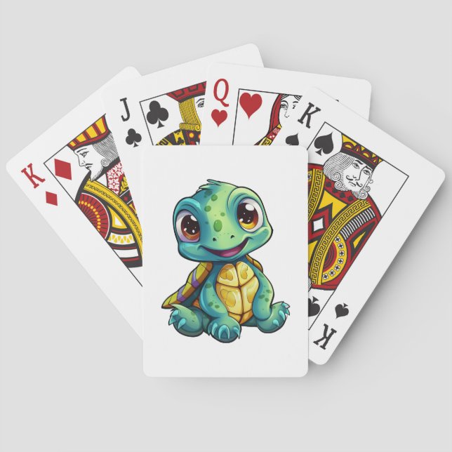 Cartoon turtle illustration playing cards (Back)