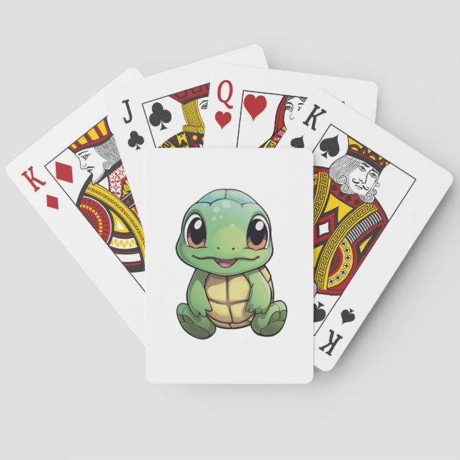 Cartoon turtle illustration playing cards (Back)
