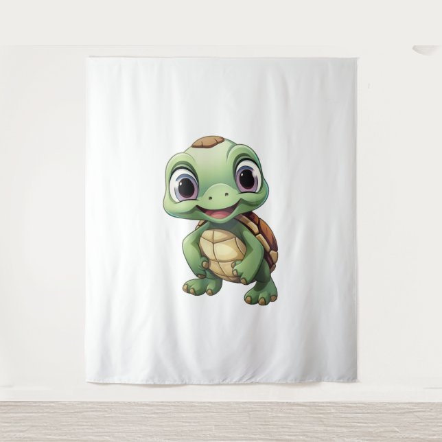 Cartoon turtle illustration  tapestry (Front)