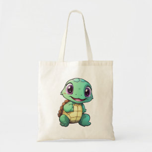 Cartoon turtle illustration tote bag