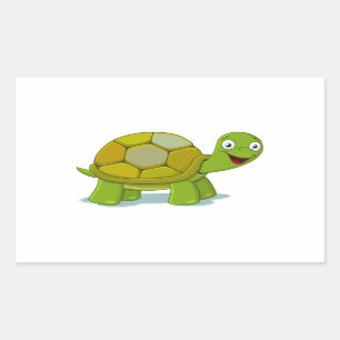 Cartoon Turtle Rectangular Sticker