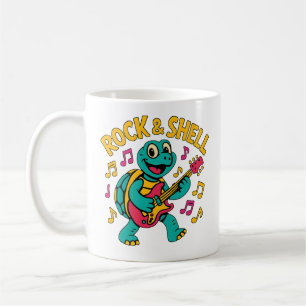 Cartoon Turtle Rock Music Coffee Mug