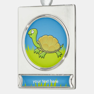Cartoon Turtle Silver Plated Banner Ornament