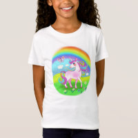 Cartoon unicorn and rainbow