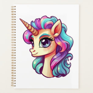 Cartoon unicorn illustration planner