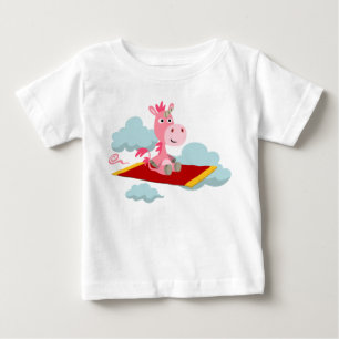 Cartoon Unicorn's Magic Carpet Ride Baby T-Shirt