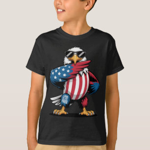 Cartoon USA Bald Eagle Born To Fly Free 4th July T-Shirt