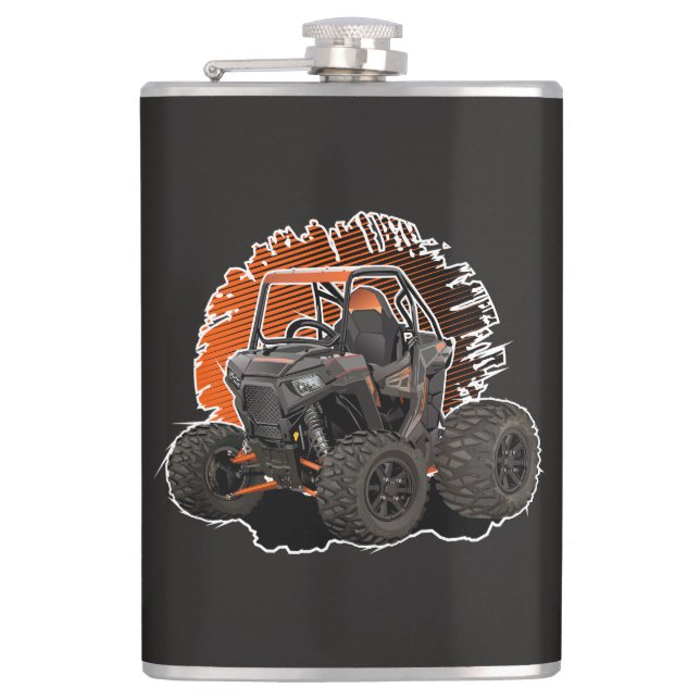 Cartoon UTV off-road vehicle Hip Flask (Front)