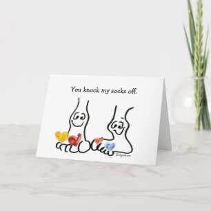 Cartoon Valentines Day Cute Feet Holiday Card