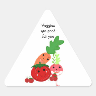 Cartoon Vegetables Triangle Sticker