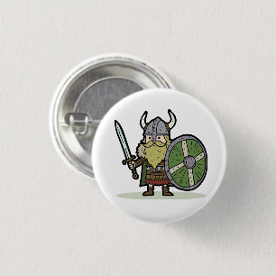 Cartoon Viking Botton Pin