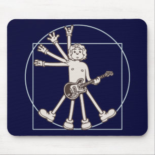 Cartoon Vitruvian Rocker Mouse Mat