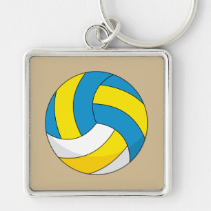 Cartoon Volleyball Ball Key Ring