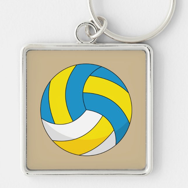 Cartoon Volleyball Ball Key Ring (Front)