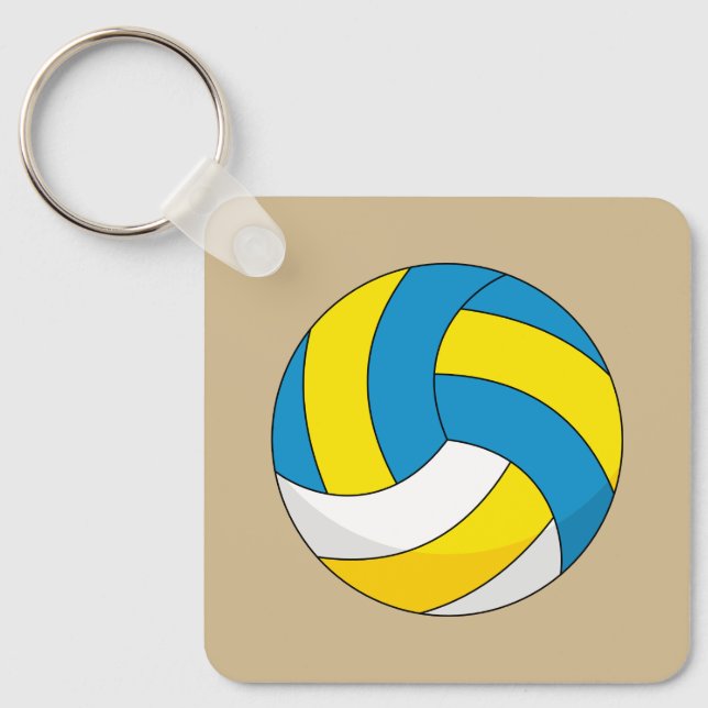 Cartoon Volleyball Ball Key Ring (Front)
