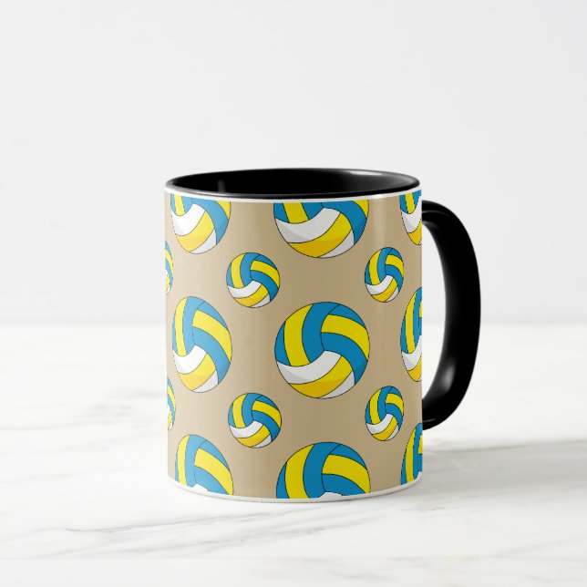 Cartoon Volleyball Ball Mug (Front Right)