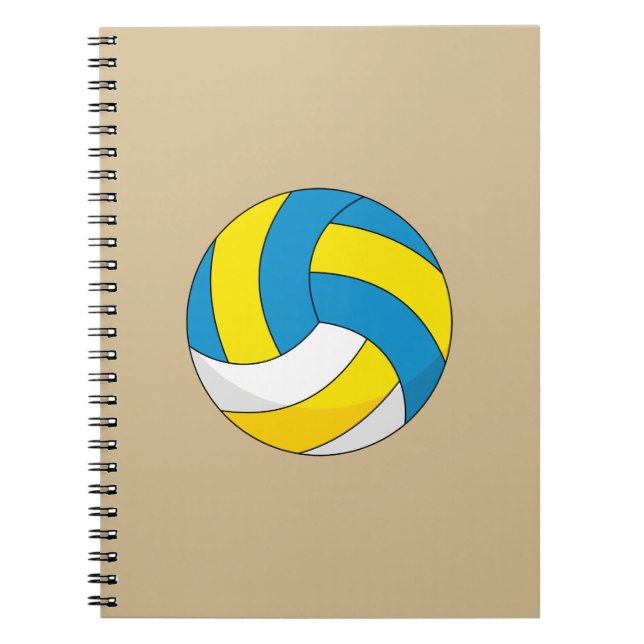 Cartoon Volleyball Ball Notebook (Front)