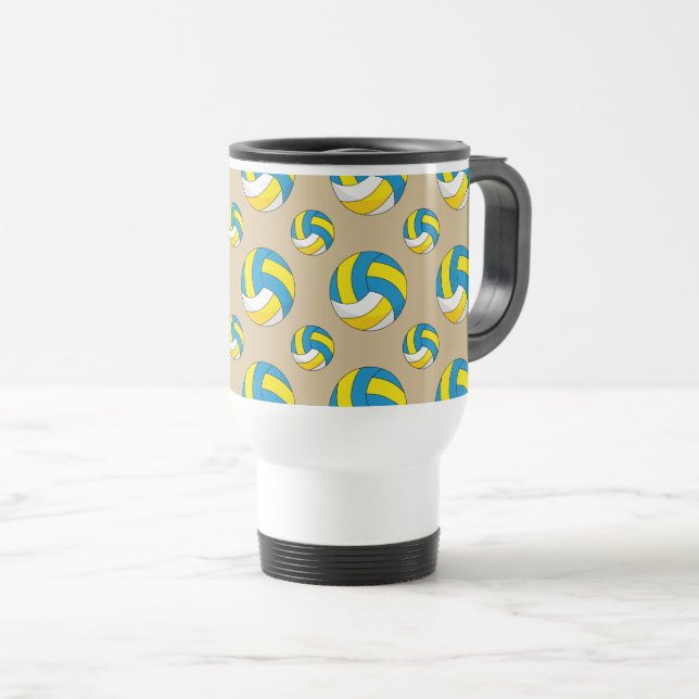 Cartoon Volleyball Ball Travel Mug (Front Right)