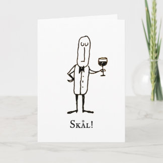 Cartoon Waiter Tillykke med fødselsdagen card