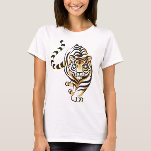 Cartoon Walking Tiger Women's T-shirt