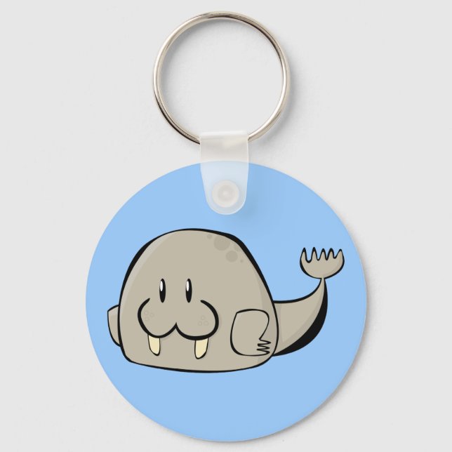 Cartoon Walrus Key Ring (Front)