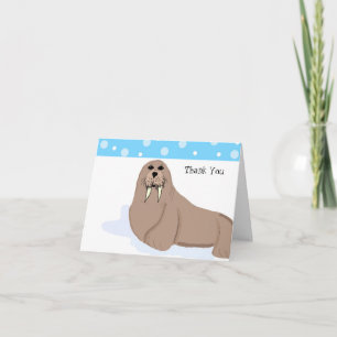 Cartoon Walrus Thank You Card