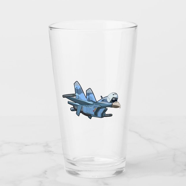 Cartoon warbird plane glass (Front)
