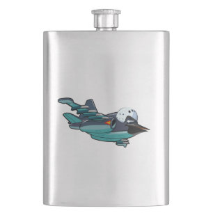 Cartoon warbird plane hip flask