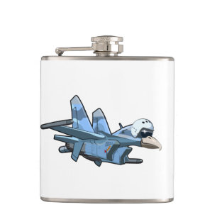 Cartoon warbird plane hip flask