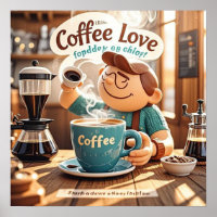 Cartoon warm cosy cafe coffee lover style 