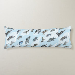 Cartoon warplanes pattern fabric body cushion